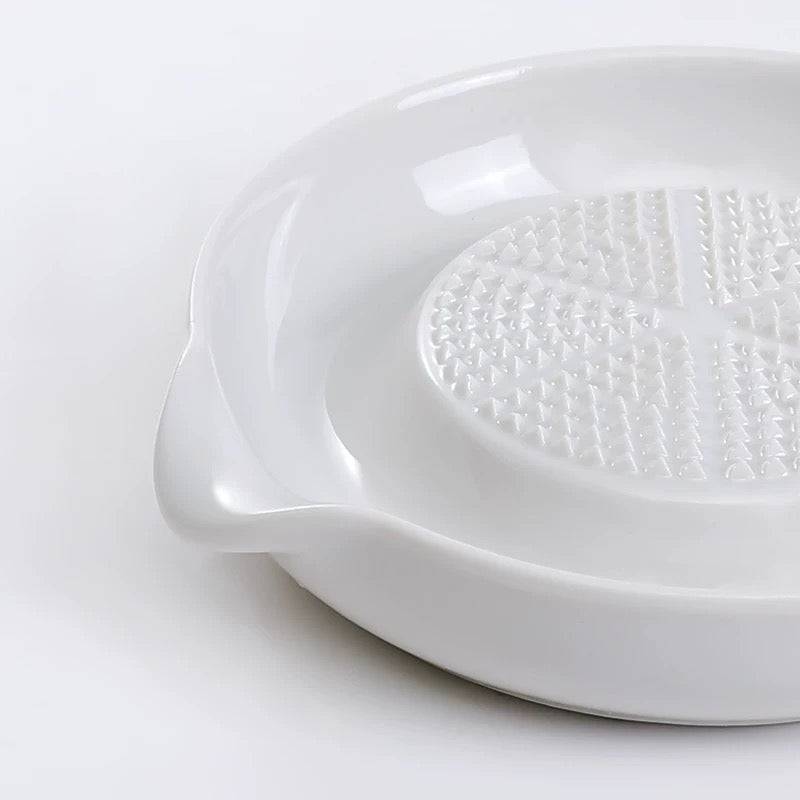 Ceramic Ginger and Garlic grinding plate, 4 3/8" Dia - Chefcoca