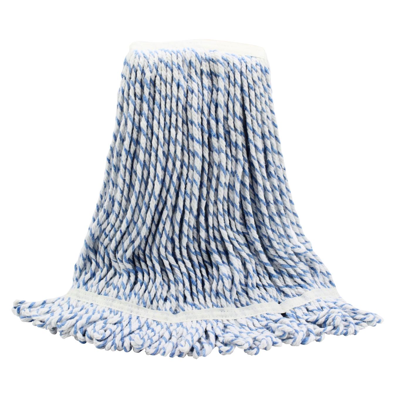 Poly Blend Looped End Wet Mop Head - Blue&White - 32oz/900g - Chefcoca
