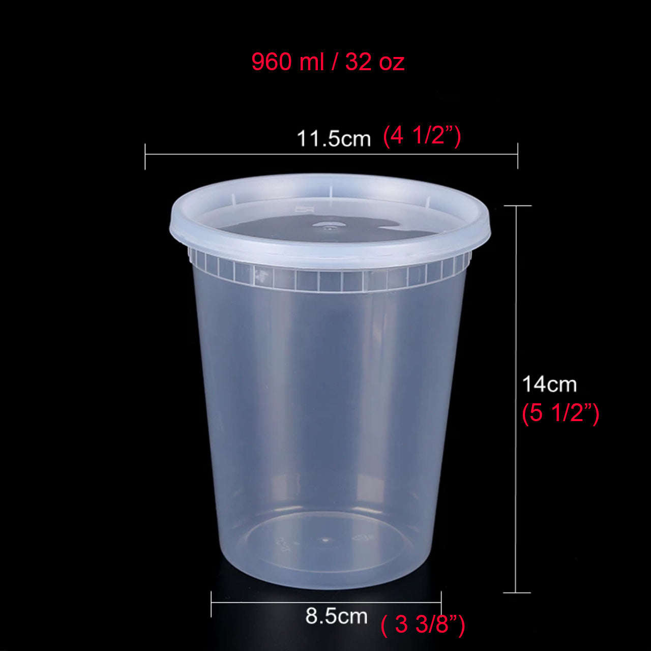 240 Sets, 32oz, Leakproof Clear Food Storage Soup Deli Container with Lids (S-32) - Chefcoca