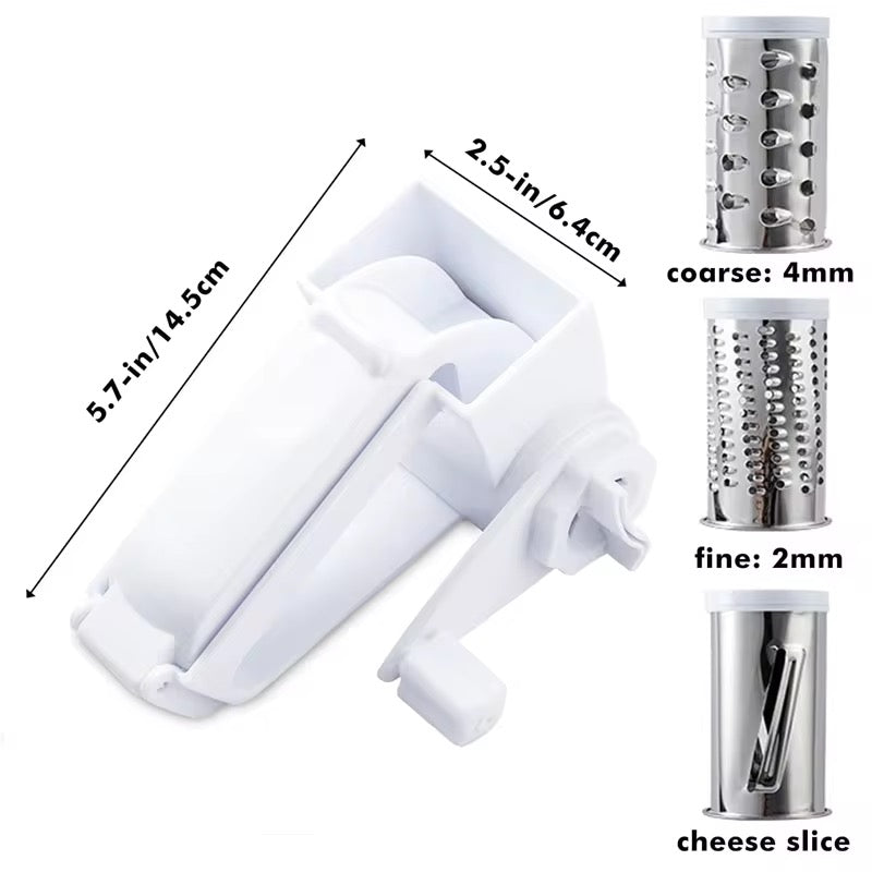Plastic Rotary Cheese Grater handheld hard cheese chocalate nuts greater kitchen tool - Chefcoca