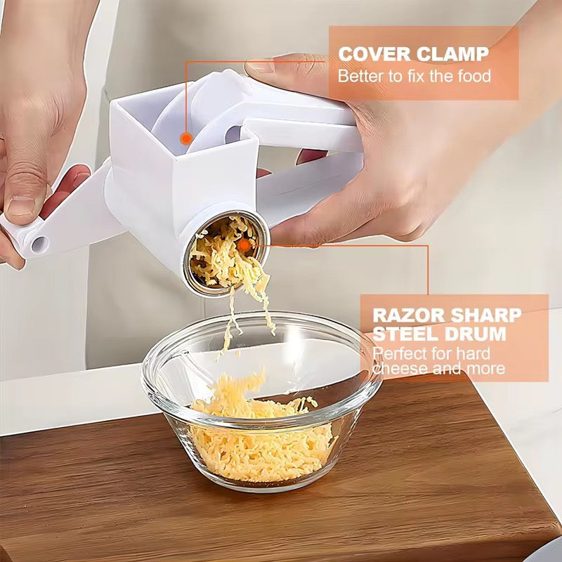 Plastic Rotary Cheese Grater handheld hard cheese chocalate nuts greater kitchen tool - Chefcoca
