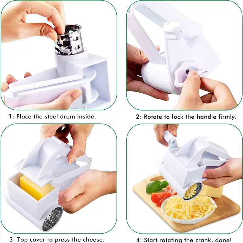 Plastic Rotary Cheese Grater handheld hard cheese chocalate nuts greater kitchen tool - Chefcoca