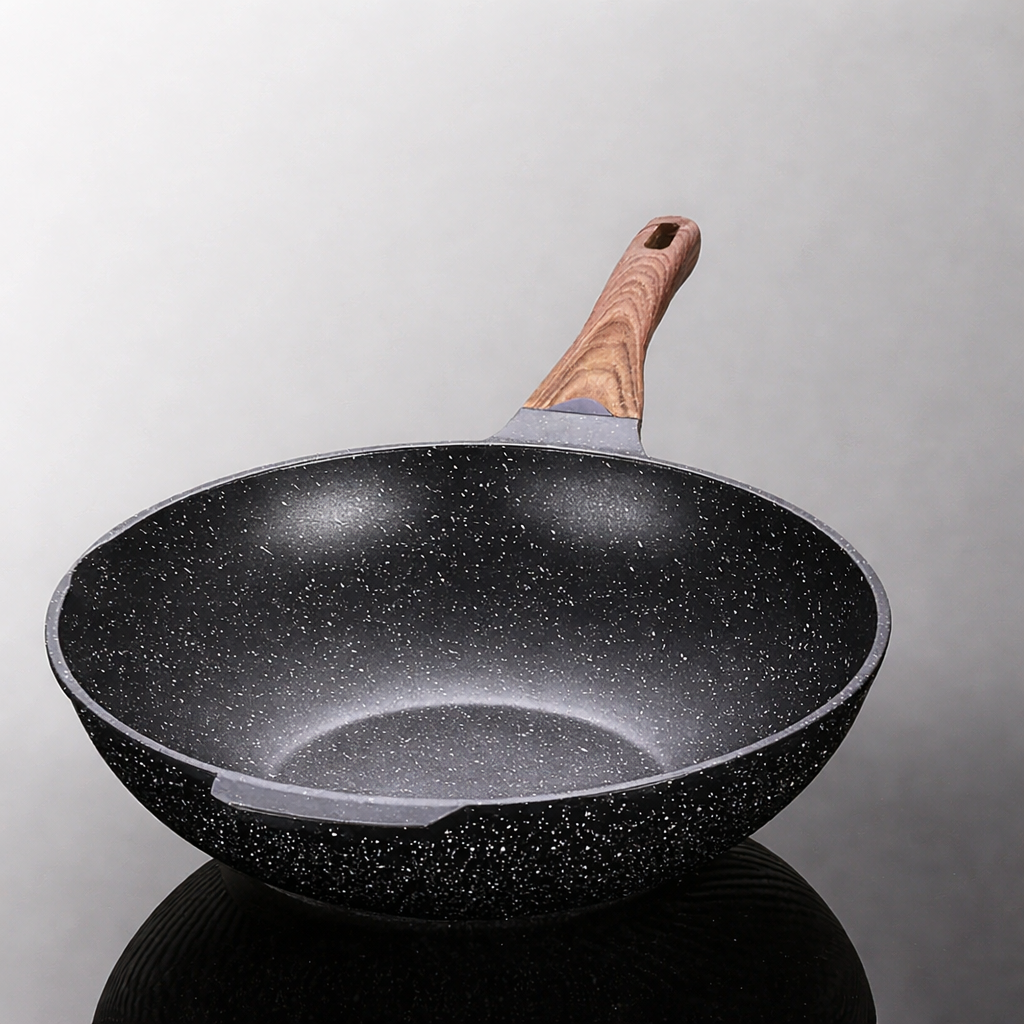 CHEFCO ,JHW-34 ,34cm Induction-Ready Fine Aluminum Fry Wok, Lightweight & Efficient Heating - Chefcoca