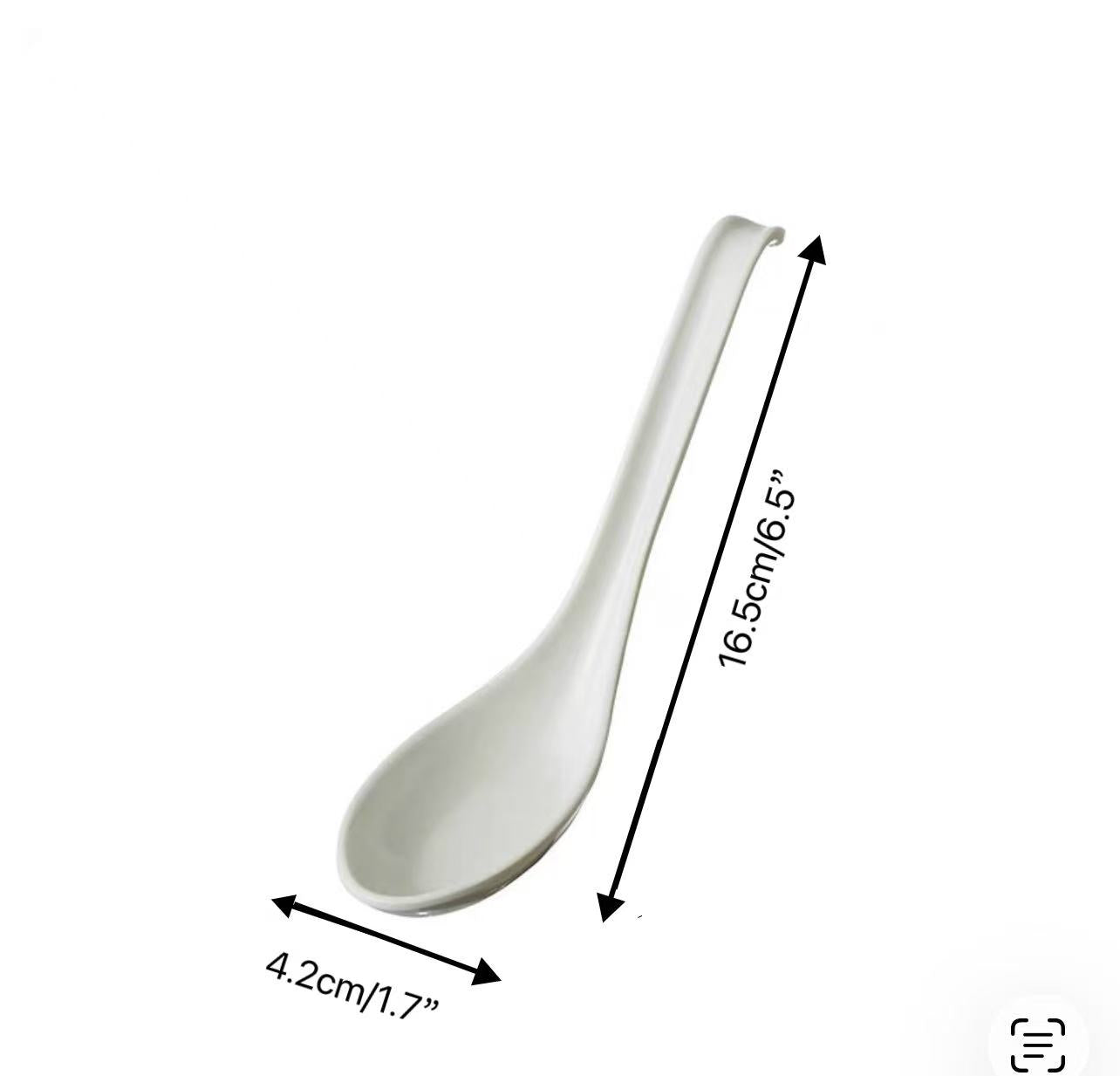 CHEFCO, S600BE, Beige Melamine Soup Spoon with Hooked Handle - Chefcoca