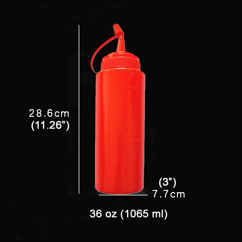 36oz Squeeze Bottle with Lid-Red - Chefcoca
