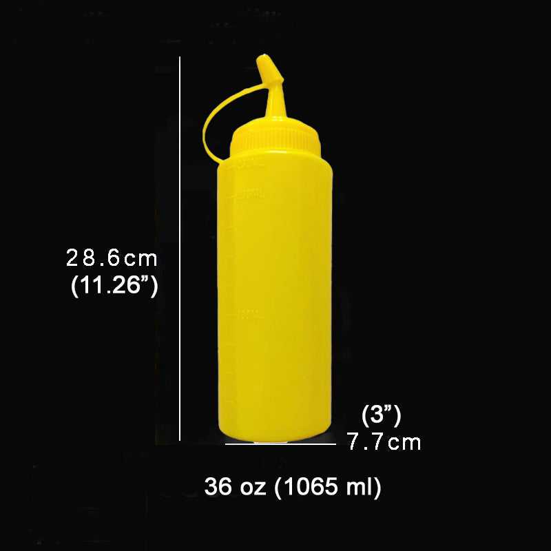 36oz Squeeze Bottle with Lid-Clear Yellow - Chefcoca