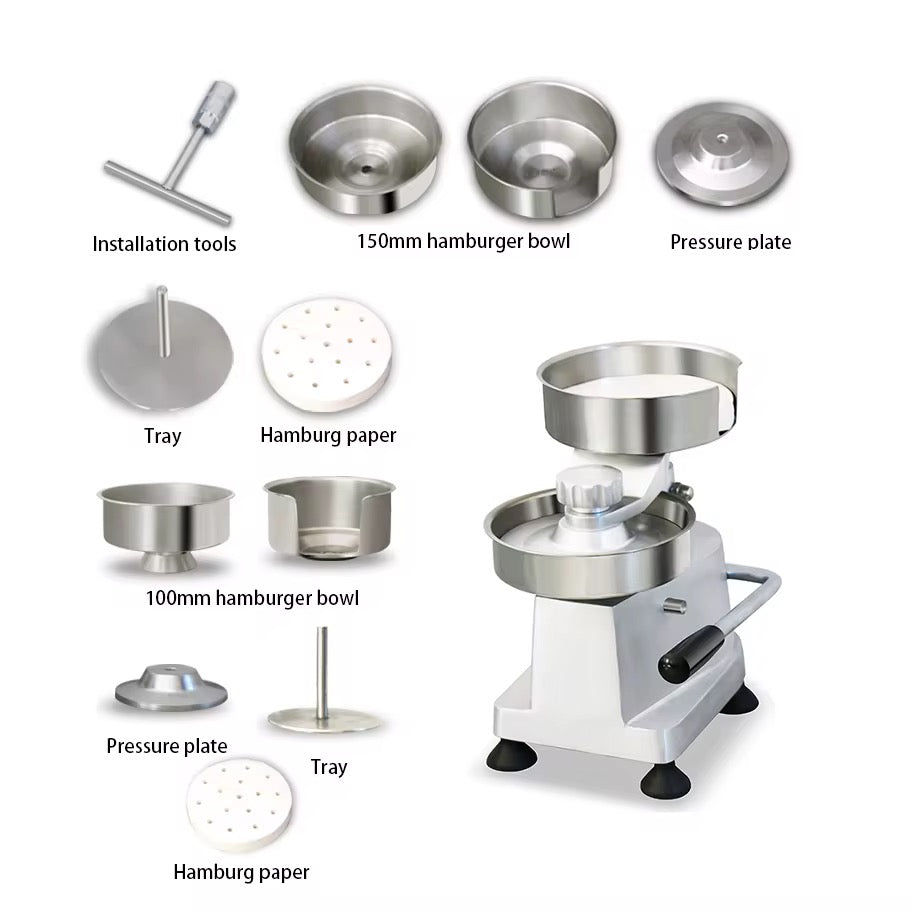 Manual Burger Press, Meat Patty Maker, Meat Processing Machinery with Gear Components - Chefcoca