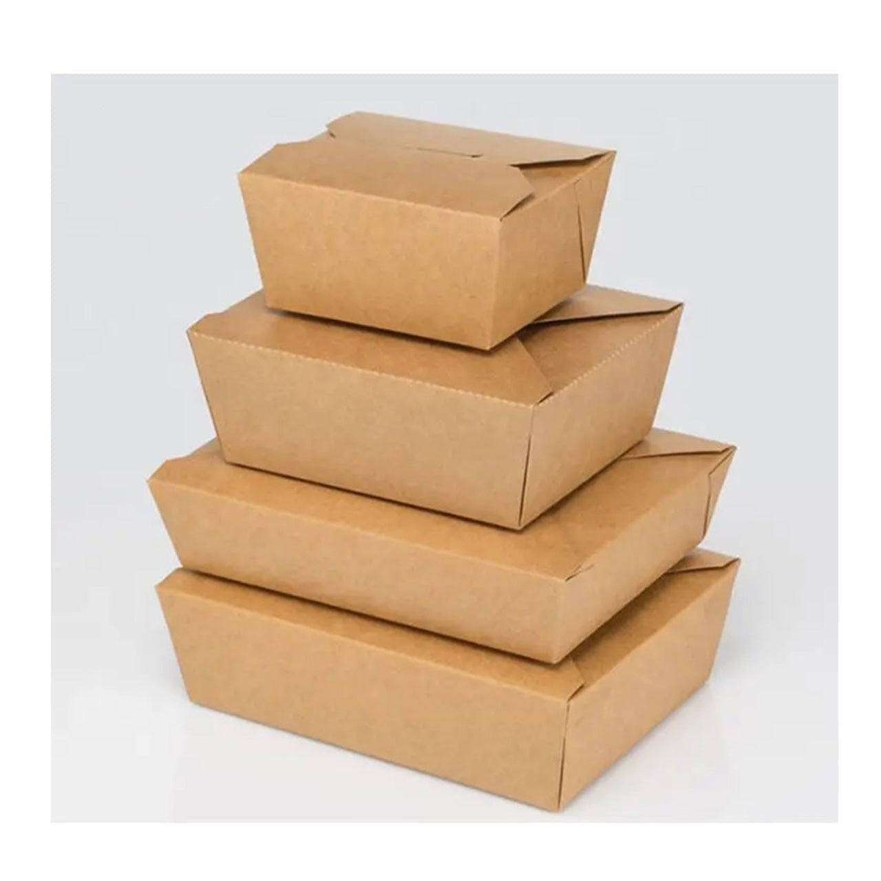 450 PACK, 26 oz Eco Friendly Food Containers - Heavy Duty Microwavable Kraft Brown Paper To Go Box - Chefcoca