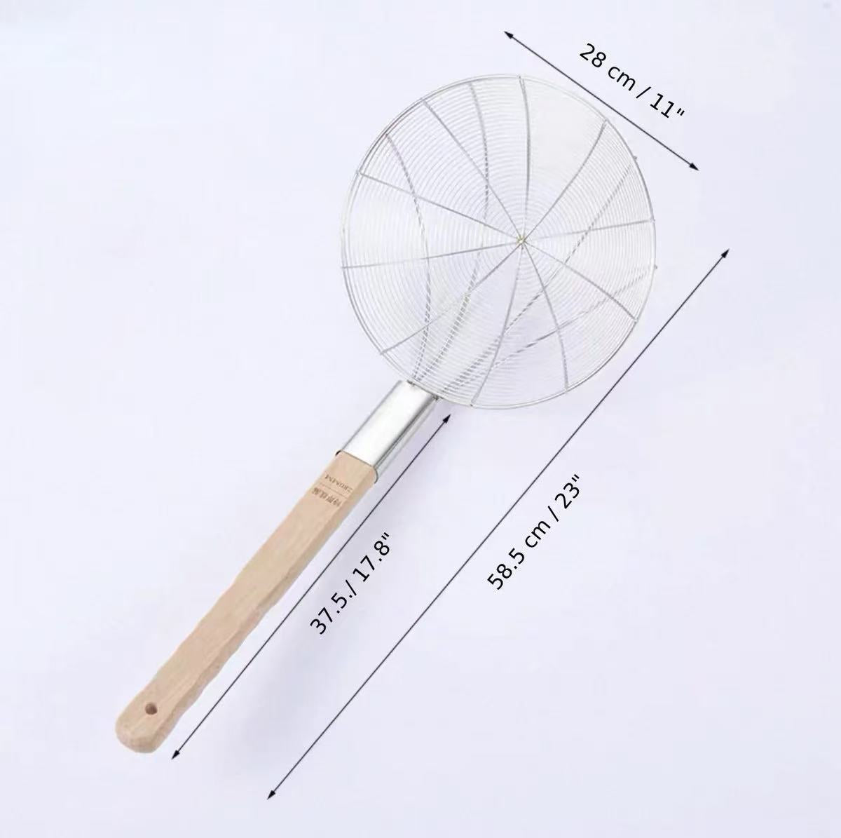 Chefco, 28cm Dia Reinforced Stainless Steel Strainer with Wood Handle (HHSW-28) - Chefcoca