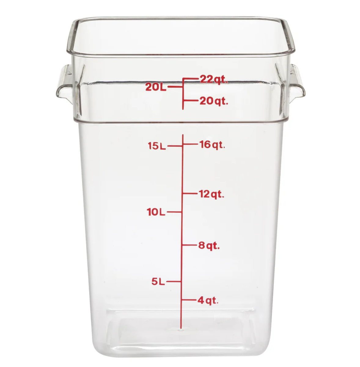 22 Quart Polycarbonate Square Food Storage Container, Clear - Chefcoca