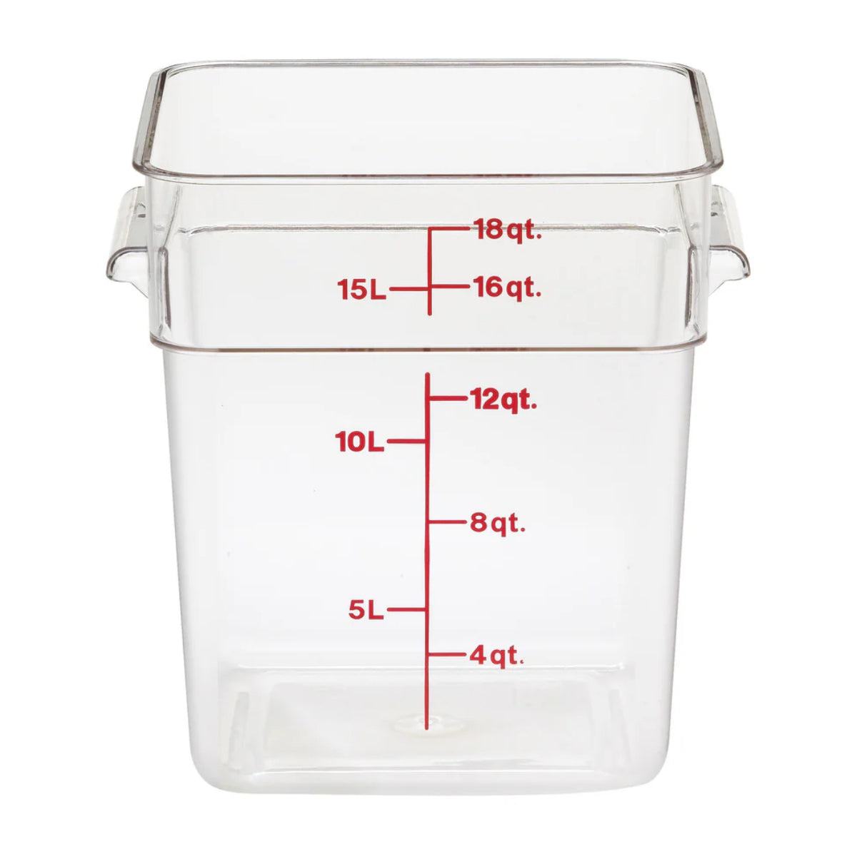 18 Quart Polycarbonate Square Food Storage Container, Clear - Chefcoca