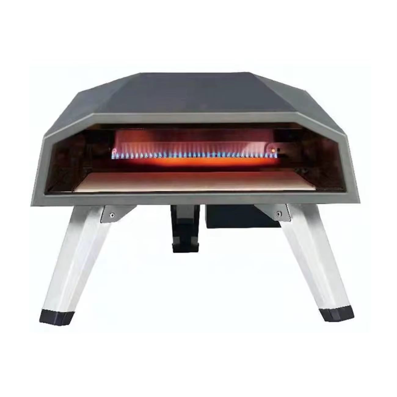 Pizza Oven, 13-inch Fired Maker, Portable Outside Stainless Steel Grill with Pizza Stone - Chefcoca