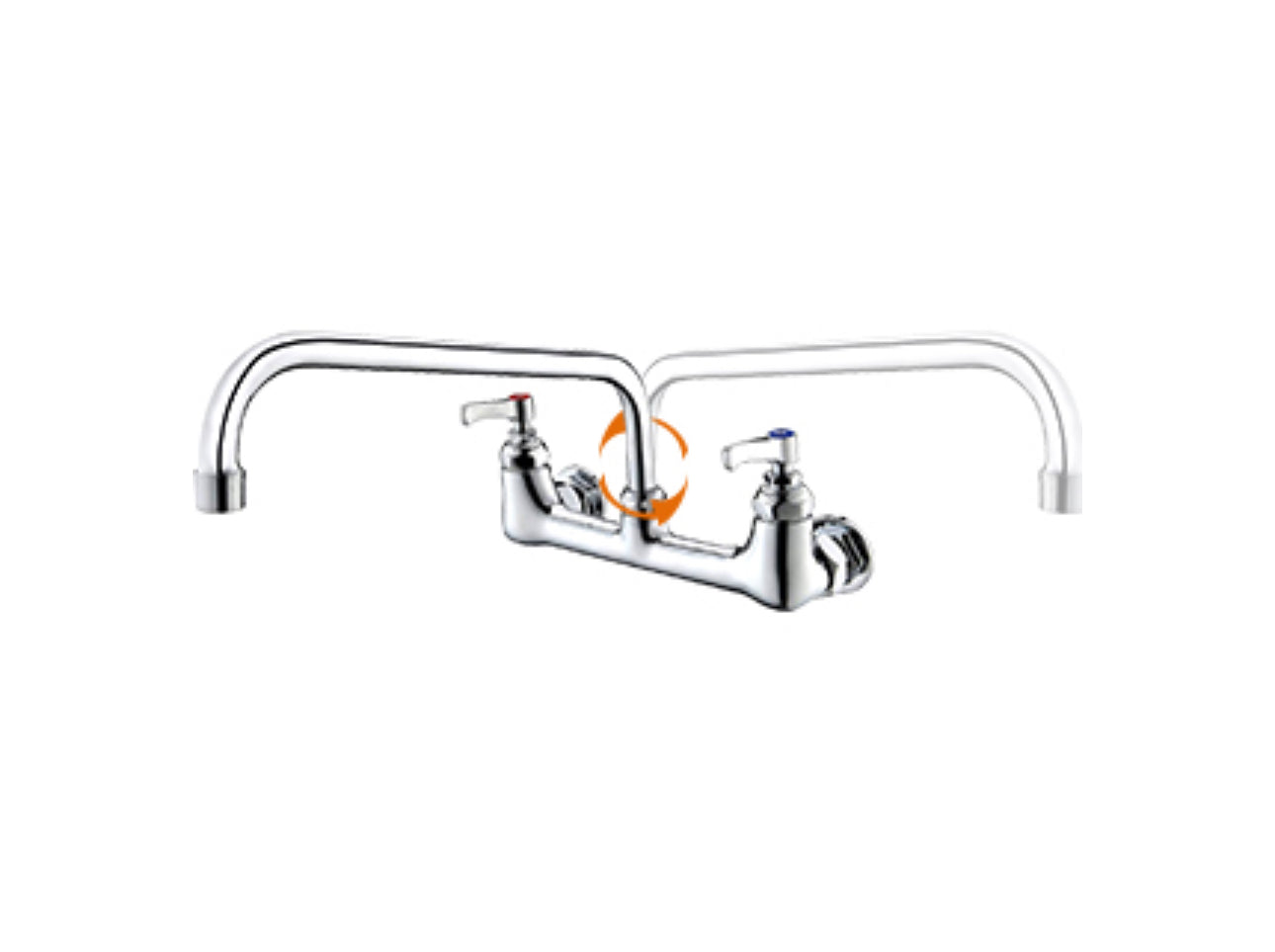 Wall-Mounted Faucet with 8" Centers and 12" Swing Spout (C-1801) - Chefcoca