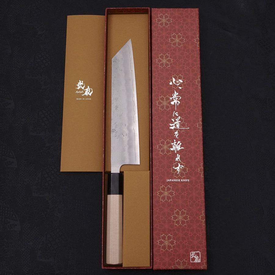 MUSASHI Kiritsuke Silver Steel #3 Nashiji Buffalo Magnolia Handle 210mm (097-210) - Chefcoca