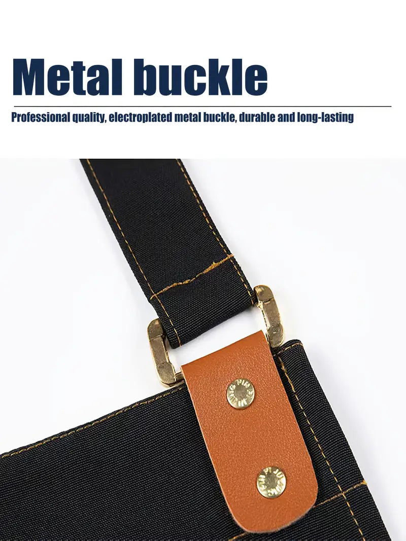 Full-Length Bib Apron with Pockets -BROWN (BA-3027BN) - Chefcoca