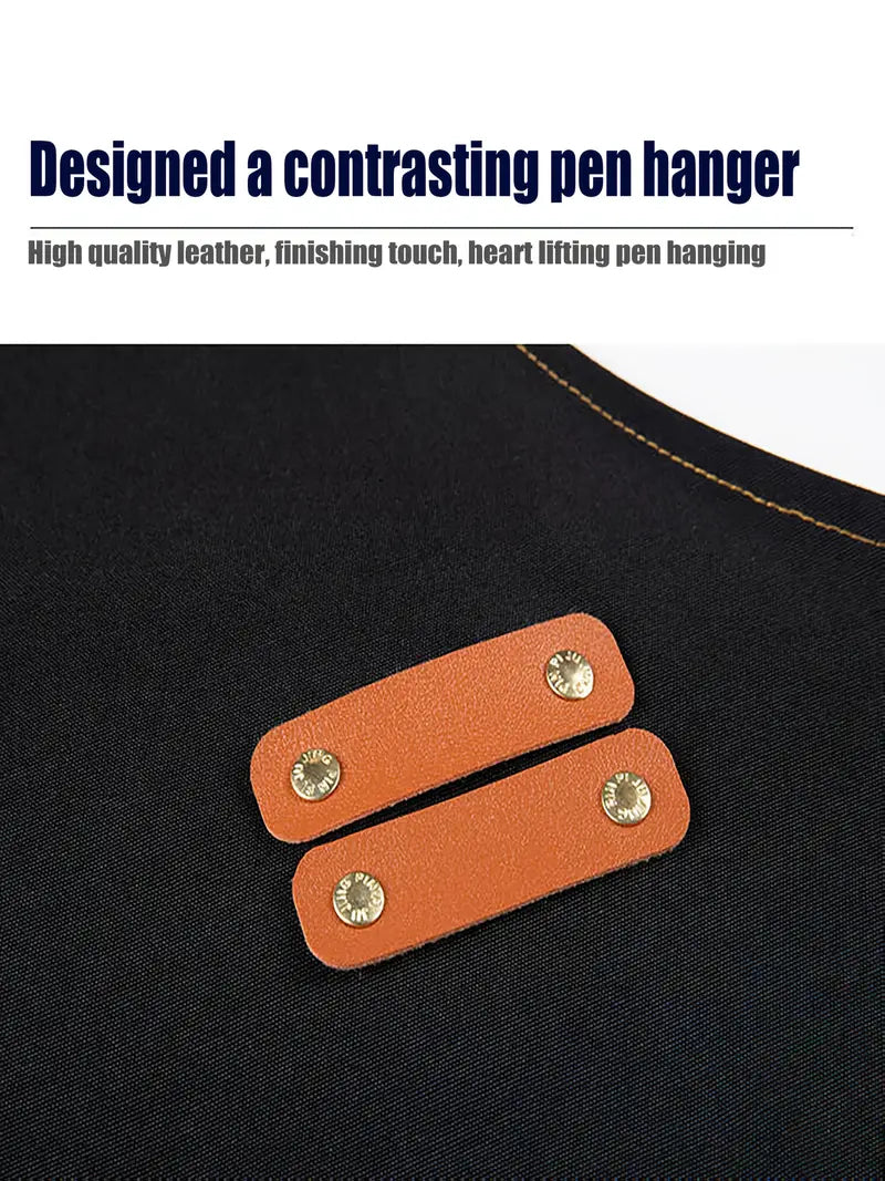 Full-Length Bib Apron with Pockets -BROWN (BA-3027BN) - Chefcoca