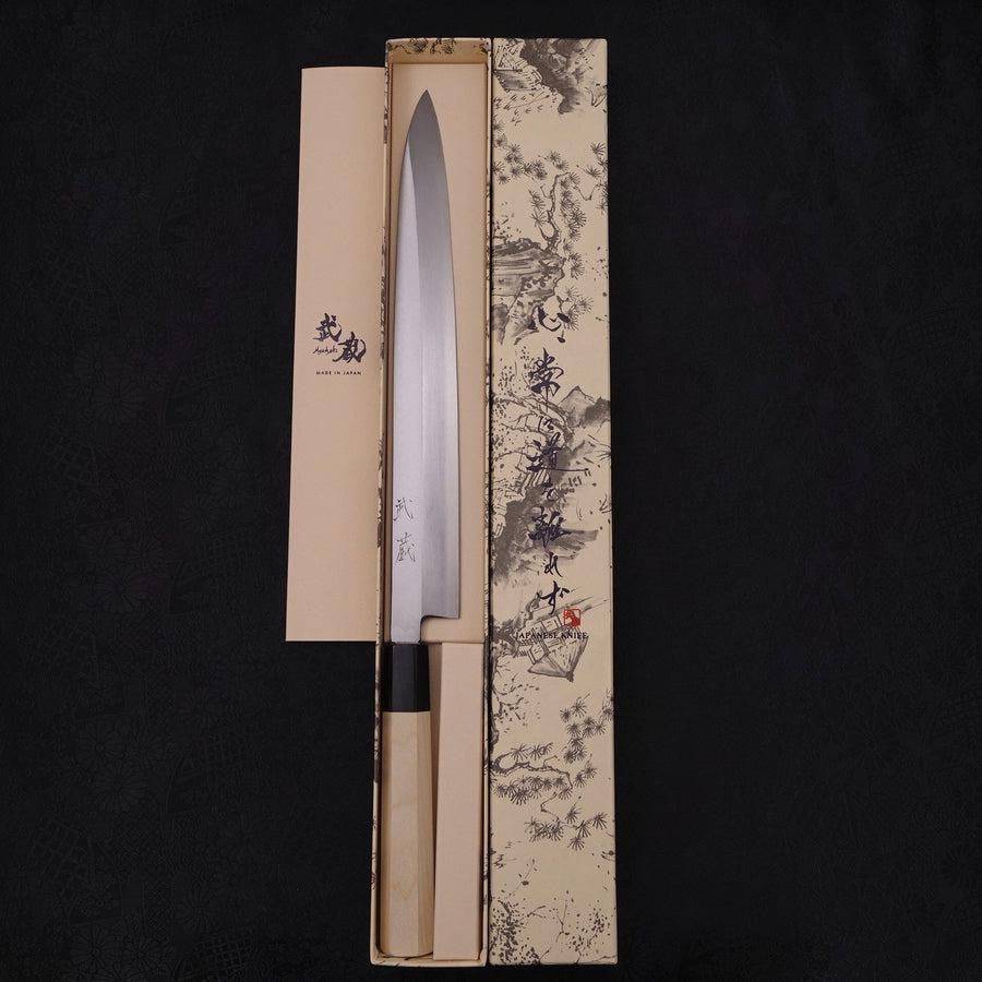 MUSASHI Yanagi ba Silver Steel #3 Kasumi Buffalo Magnolia Handle 300mm (277-300) - Chefcoca