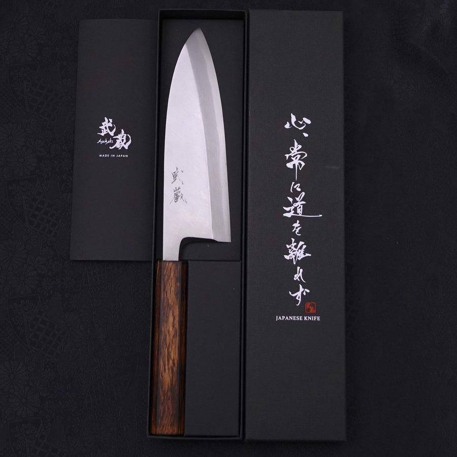 MUSASHI Deba White steel #2 Kasumi Sumi Urushi Handle 180mm (331-180) - Chefcoca