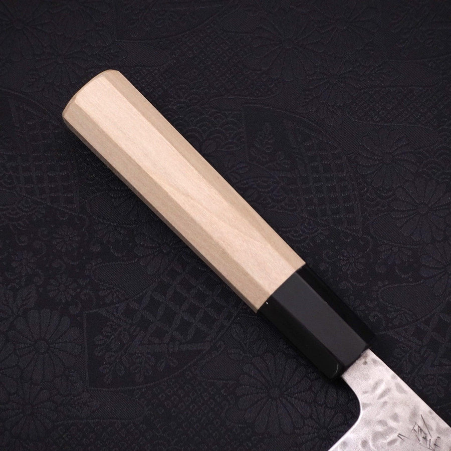 MUSASHI Nakiri AUS-10 Tsuchime Damascus Buffalo Magnolia Handle 165mm (253-165) - Chefcoca
