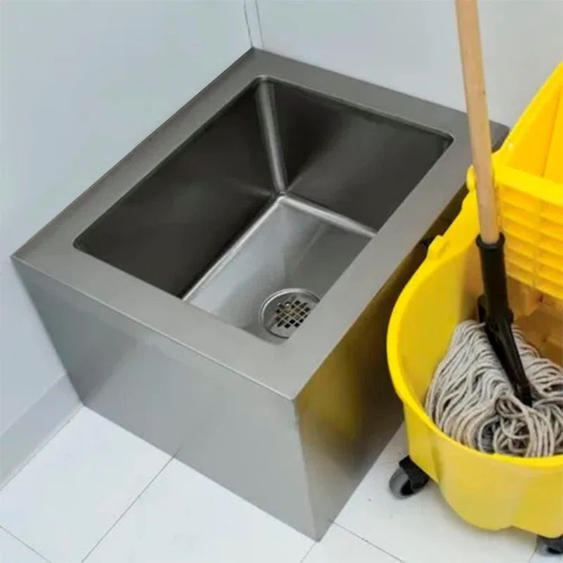 Metal 304, 18-Gauge 304 stainless steel Mop Sink (19"x22"x12") - Chefcoca