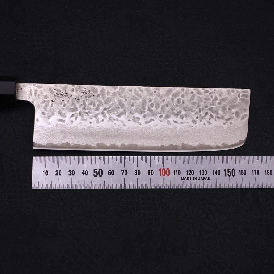 MUSASHI Nakiri AUS-10 Tsuchime Damascus Buffalo Magnolia Handle 165mm (253-165) - Chefcoca