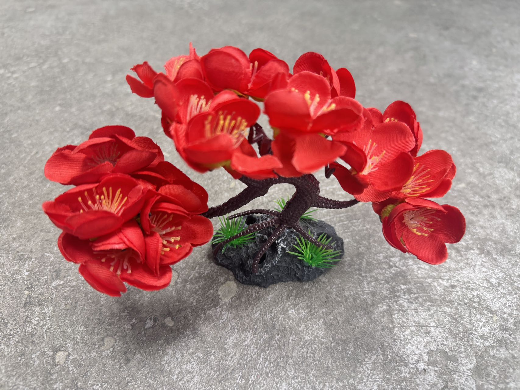 Peach Blossom Decoration, Red, 12 cm High, 7 cm bottom base - Chefcoca