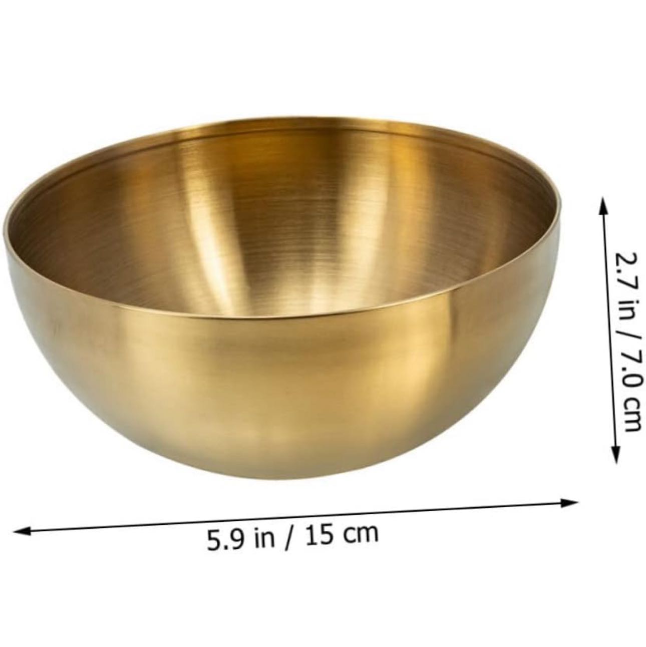 Stainless Steel Salad Bowls Decorative Gold Bowl Large Metal Mixing Bowls Nesting Bowls Snacks Bowls for Kitchen Mixing Cooking Baking Prepping Golden 15 cm - Chefcoca
