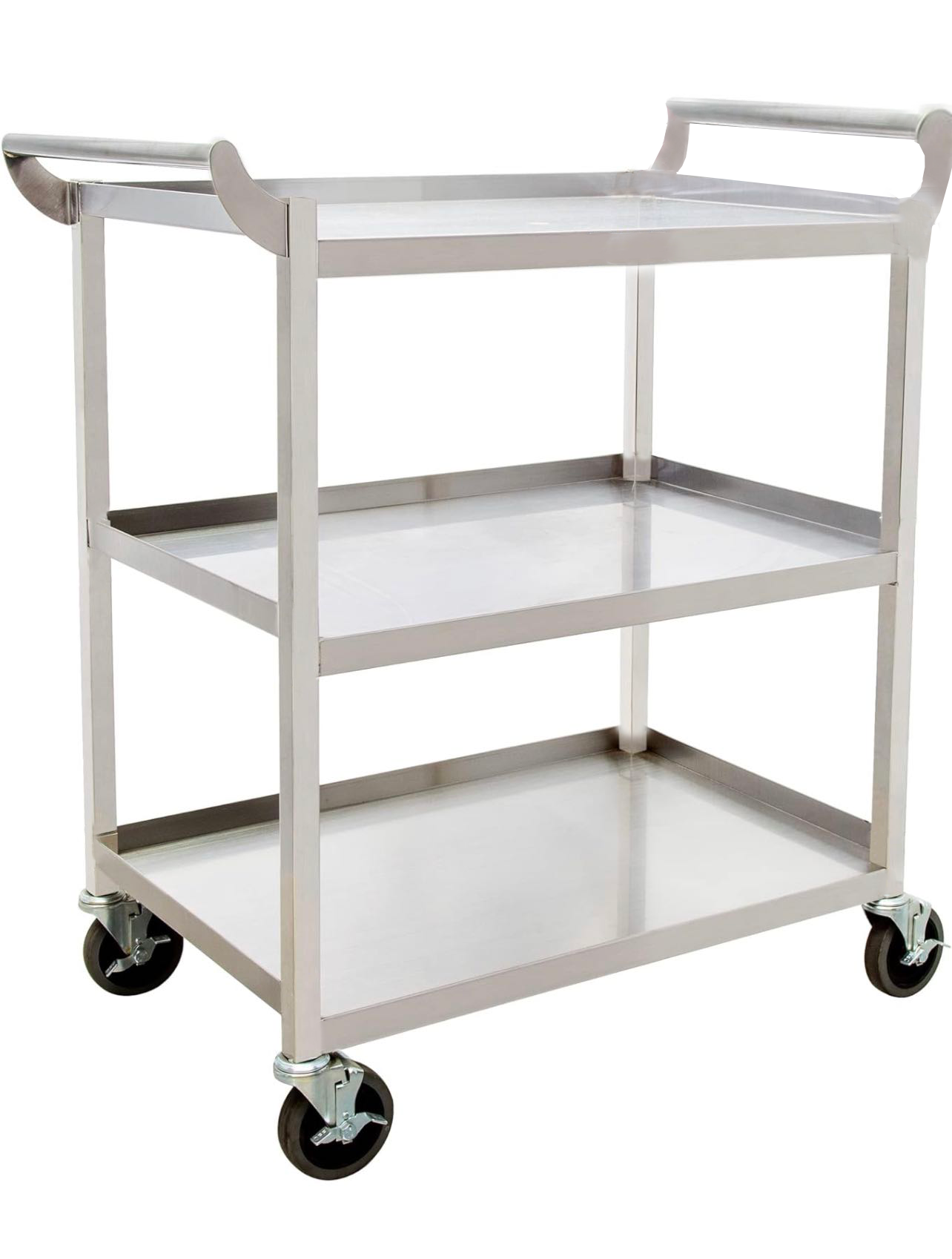 S/S Bus Carts, With Double Handles,40" Wide - Chefcoca