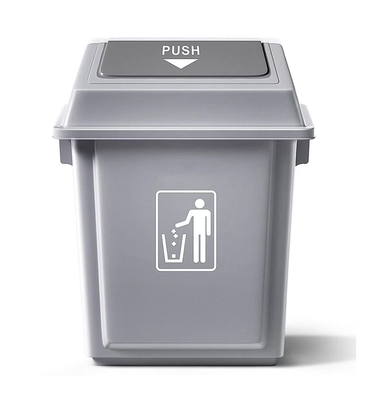 STC-2,Trash Can Swing-Top Lid ,Kitchen Trash Can with Lid,Square Trash/Garbage Container with Lid, - Chefcoca