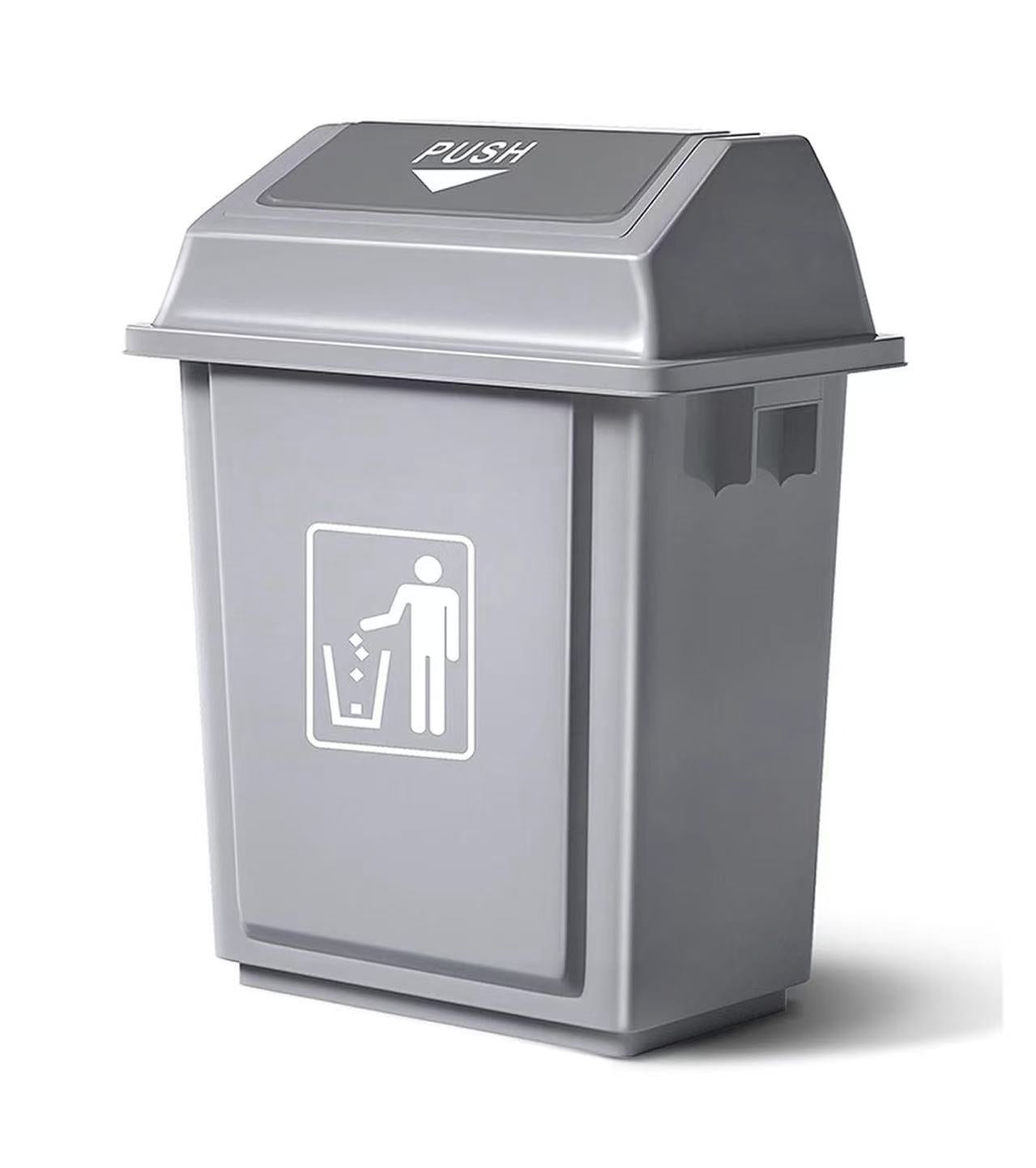 STC-1,Trash Can Swing-Top Lid ,Kitchen Trash Can with Lid,Square Trash/Garbage Container with Lid - Chefcoca
