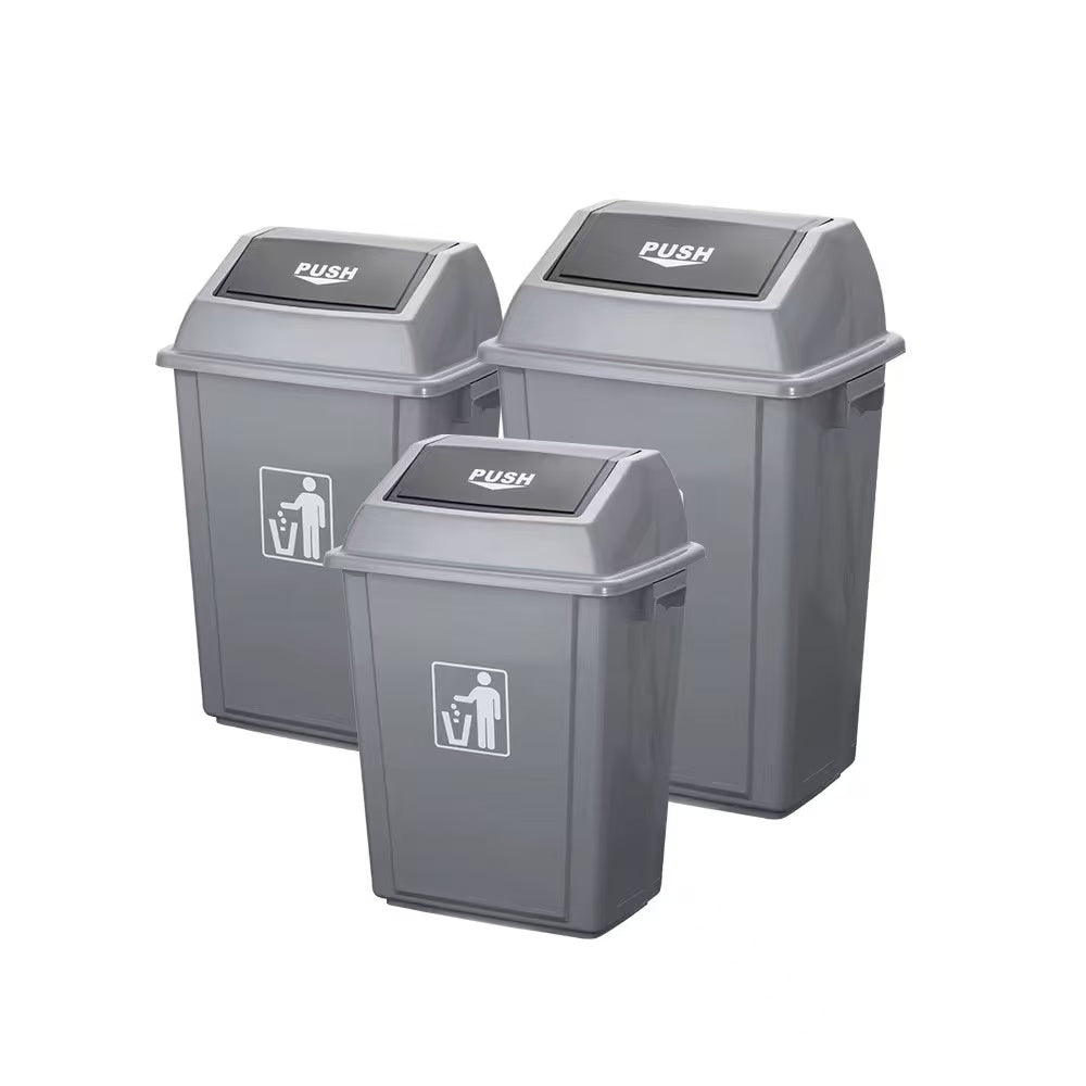 STC-3,Trash Can Swing-Top Lid ,Kitchen Trash Can with Lid,Square Trash/Garbage Container with Lid - Chefcoca