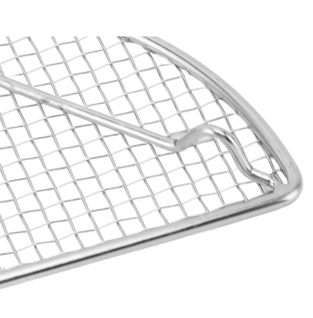 PGW-64,Chrome Plated Footed Half-Moon Cooling Rack/Pan Grate for Steam Table Pan (6" x 4") - Chefcoca