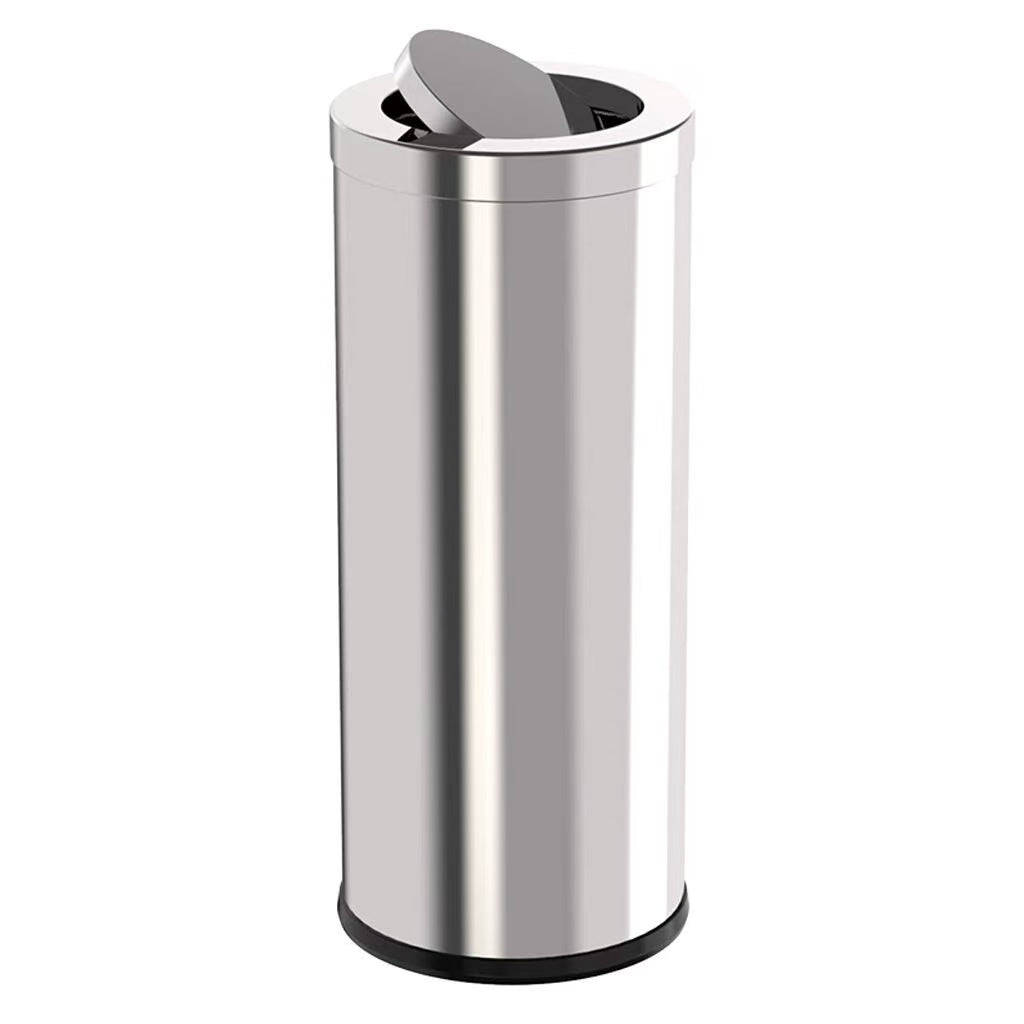 Chefco, Stainless Steel Round Trash Can, 42cm Dia, 82cm Height (GPX-110S) - Chefcoca