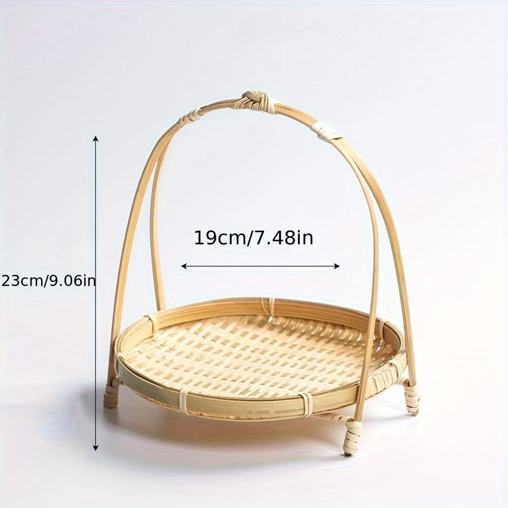 Chefco, Bamboo Woven Fruit Basket Bamboo Storage Basket for Kitchen Dining Room Cafe Sing Layer (RBB-19-1) - Chefcoca