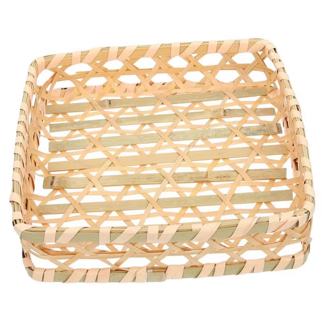 Chefco, 8" Square Woven Bamboo Serving Basket (SBB-8) - Chefcoca