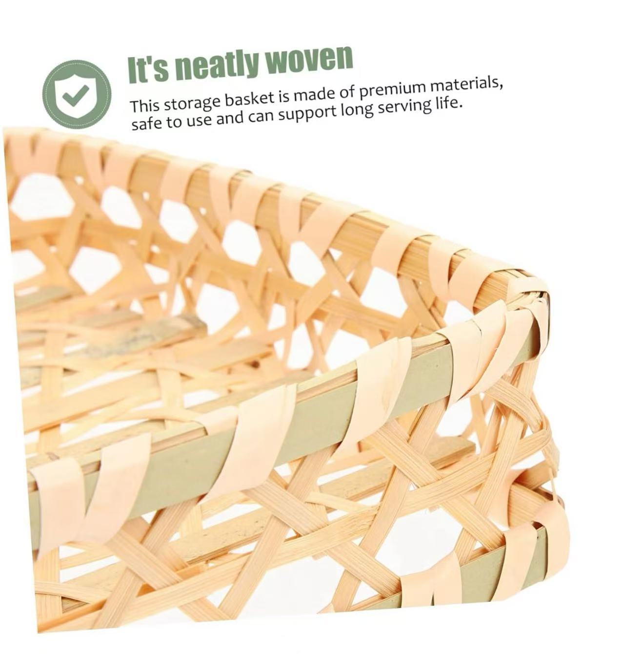 Chefco, 8" Square Woven Bamboo Serving Basket (SBB-8) - Chefcoca