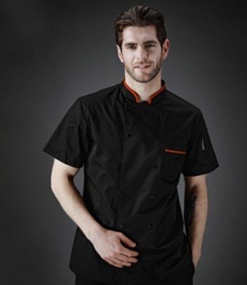 CHEFCO,WCC-2-3XL,Black Working Clothe with Red Line (short sleeves) - Chefcoca