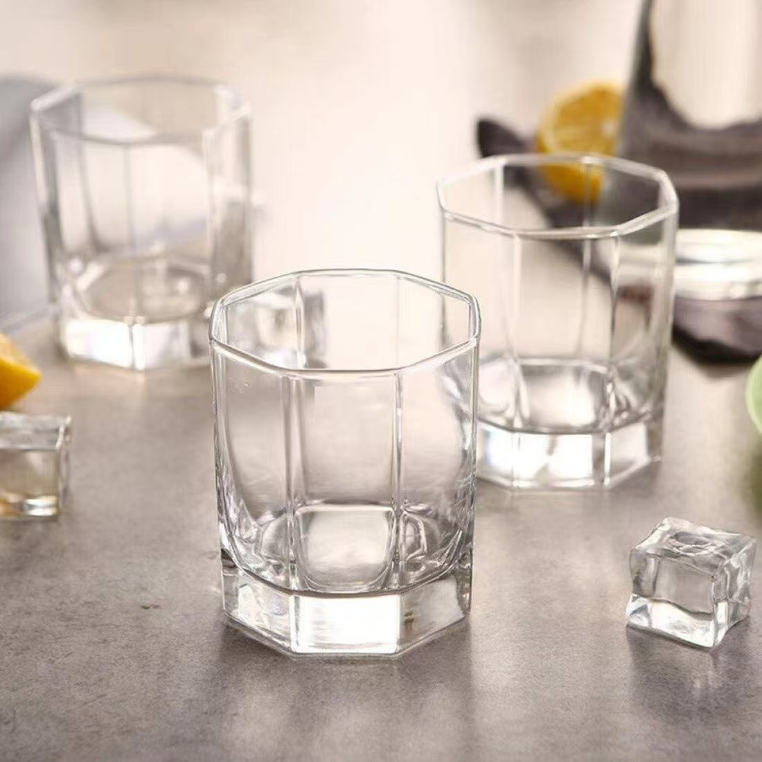 Chefco, KTY5010, Octagonal Whiskey Glass 200ml x 12pcs - Chefcoca