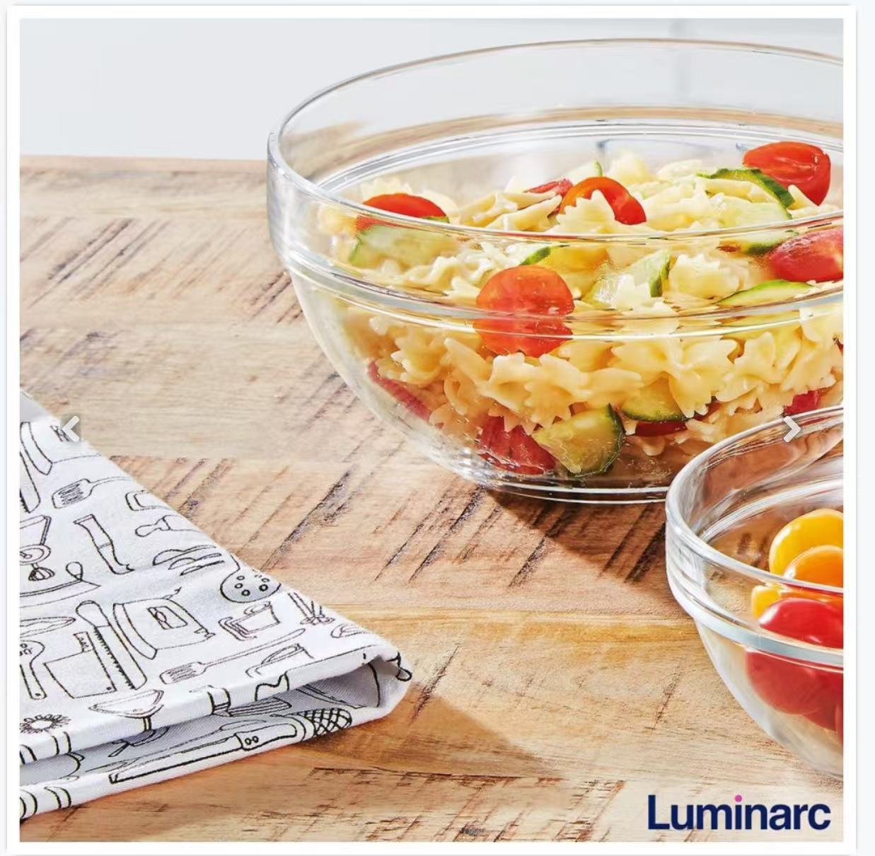 C1216, Luminarc Empilable Salad Bowl Glass Stackable Mixing/Salad Bowl, 17 cm/6.75" - Chefcoca