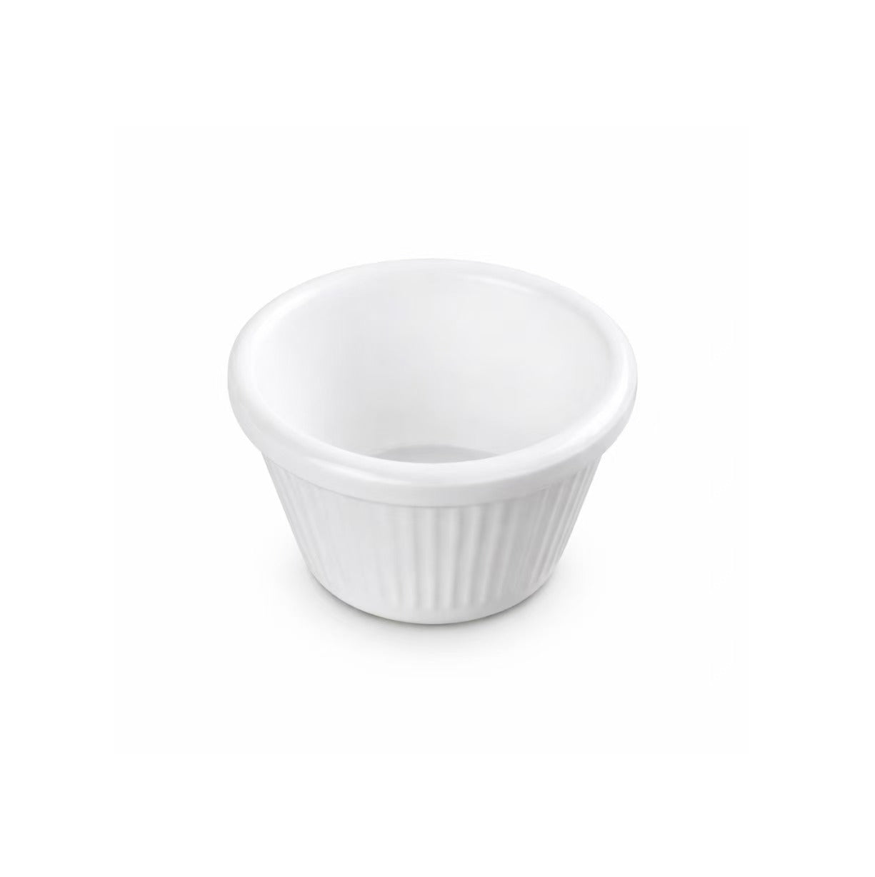 CHEFCO, RFM-3W, Melamine Ramekin Fluted, 3 oz, White, 1 pc - Chefcoca