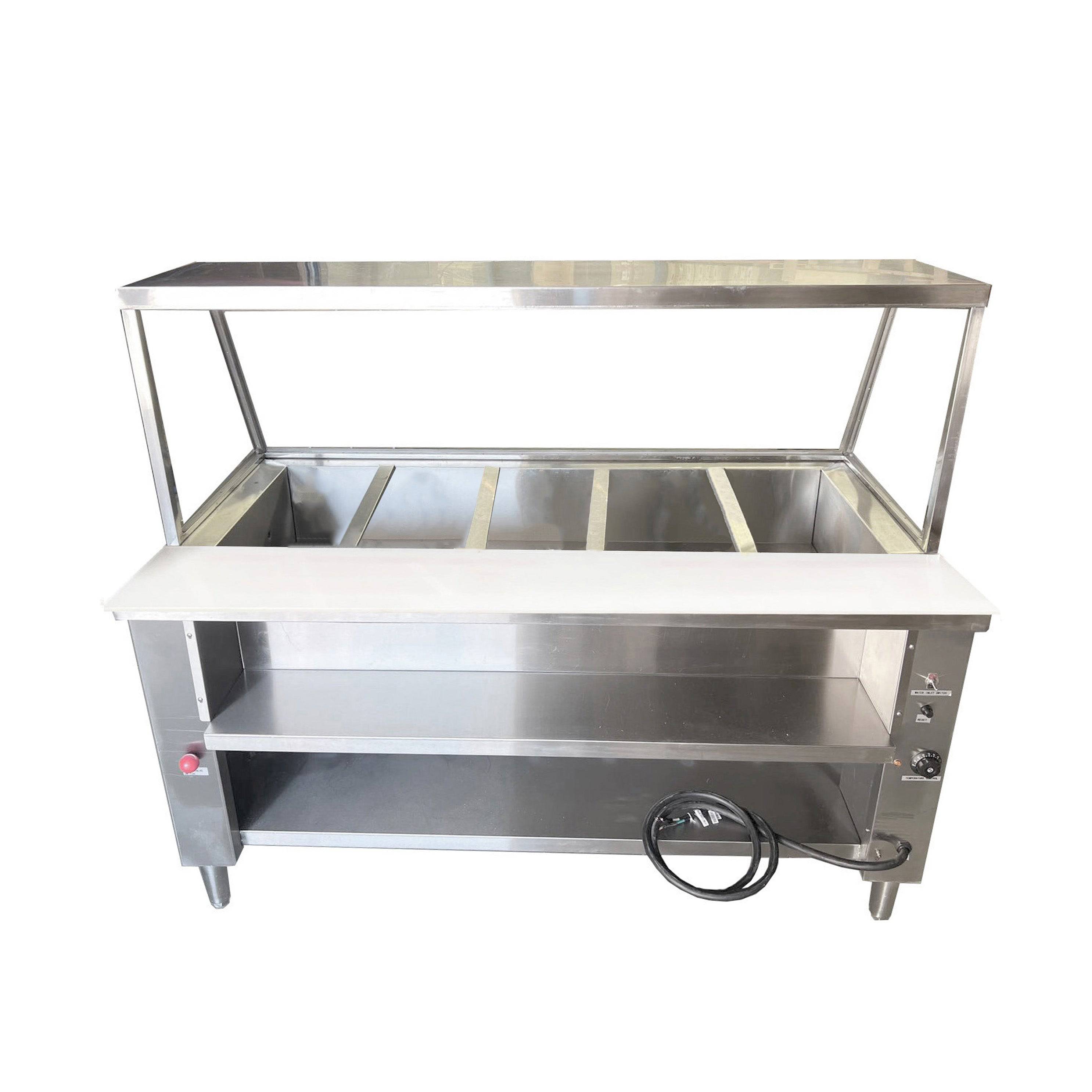 Turbo Range, WF-1900-5P, 75" Electric Hot Table with 5 Wells & Glass - Chefcoca