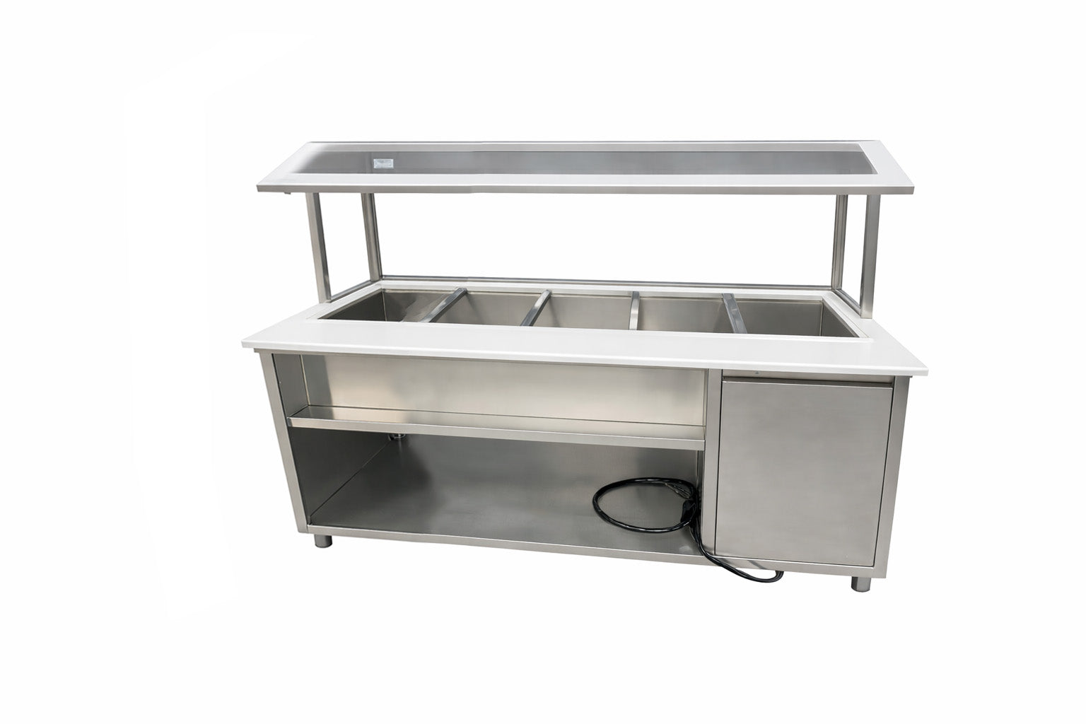Turbo Range, HT-71.8IN-5P, 72"Electric marble countertop Hot Table with 5 Wells & ultra clear glass - Chefcoca