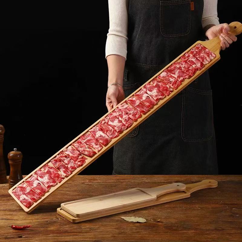 Chefco, Solid Wood Rectangular Plate with Handle for Fruits,Vegetables or Meats (WSB-8015) - Chefcoca