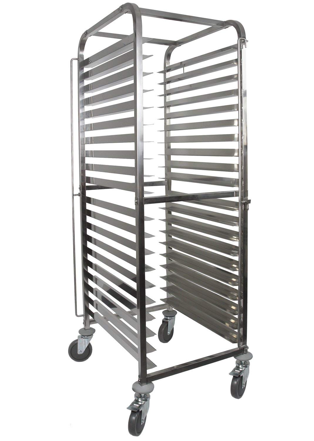 20-Tiered Stainless Steel Sheet Pan Rack with Brakes - Chefcoca