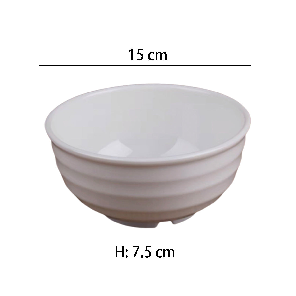 White Melamine Lines Bowl (666) - Chefcoca