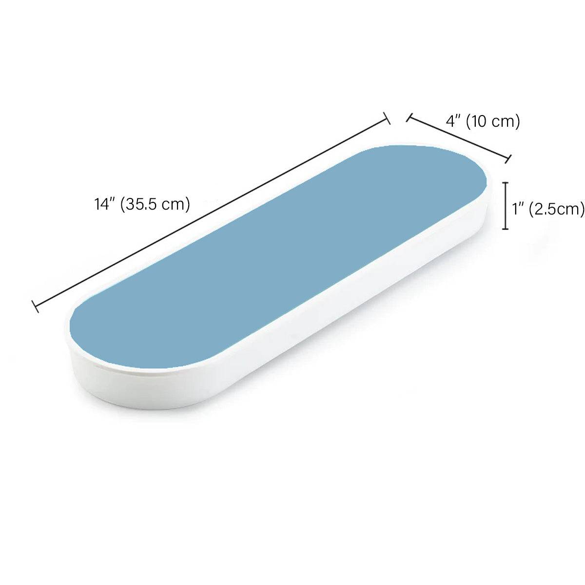 14.2" Melamine Oval Light Blue Plate with White Bottom (BT20-124) - Chefcoca