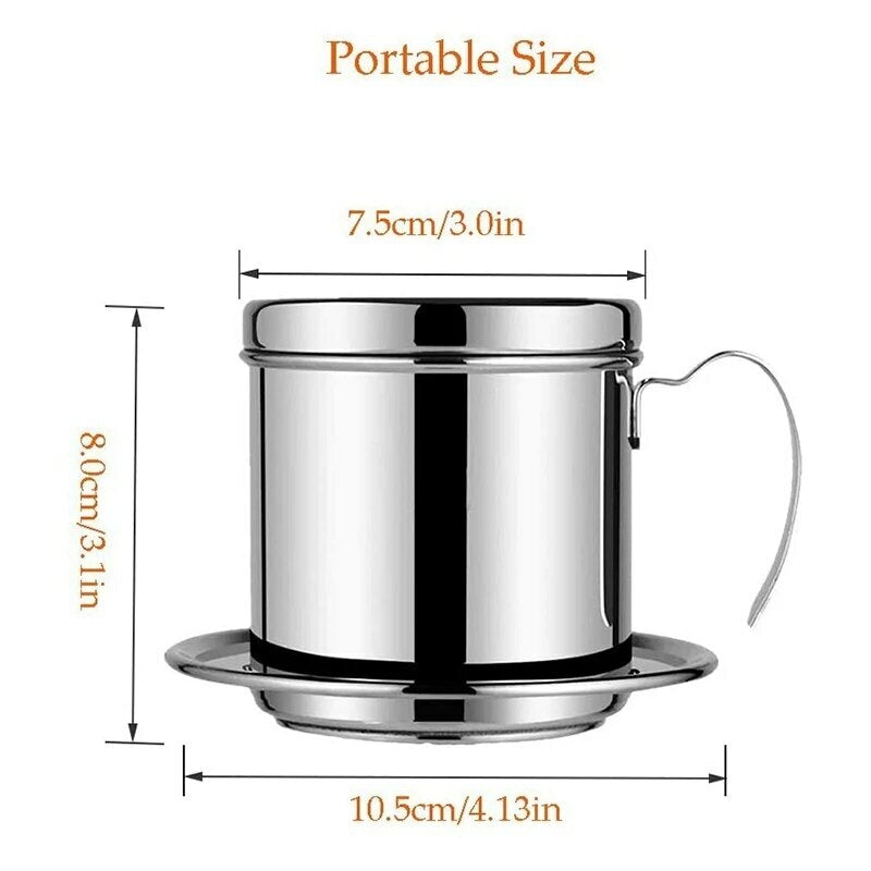 Stainless Steel Vietnamese Coffee filter, 8cm high - Chefcoca