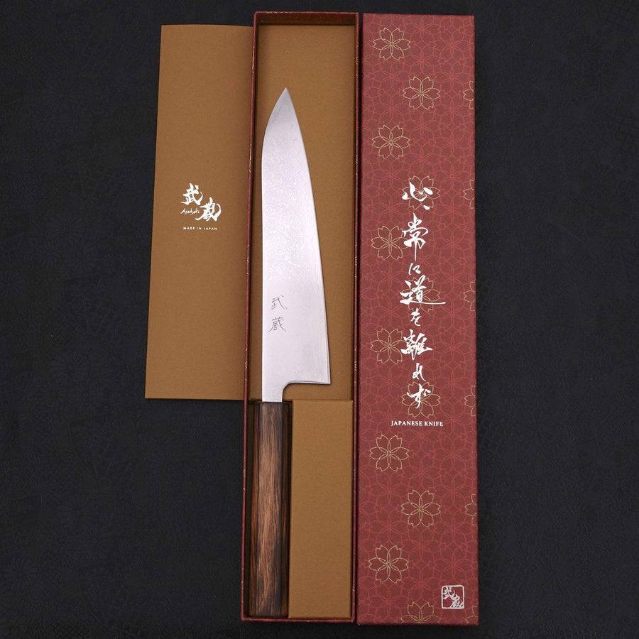 MUSASHI Gyuto VG-10 Damascus Sumi Urushi Handle 210mm (324-210) - Chefcoca