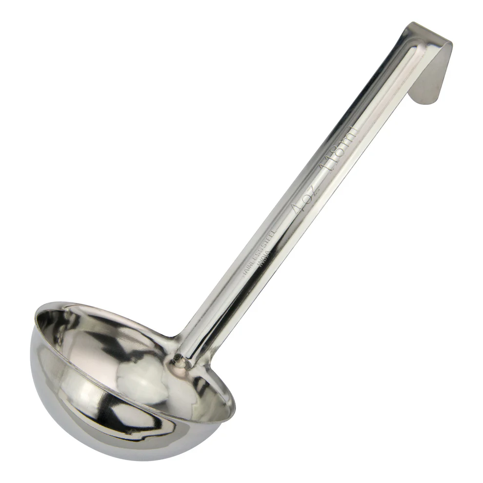LDI-40SH - One-Piece Stainless Steel Ladle with 6" Handle - 4 oz - Chefcoca