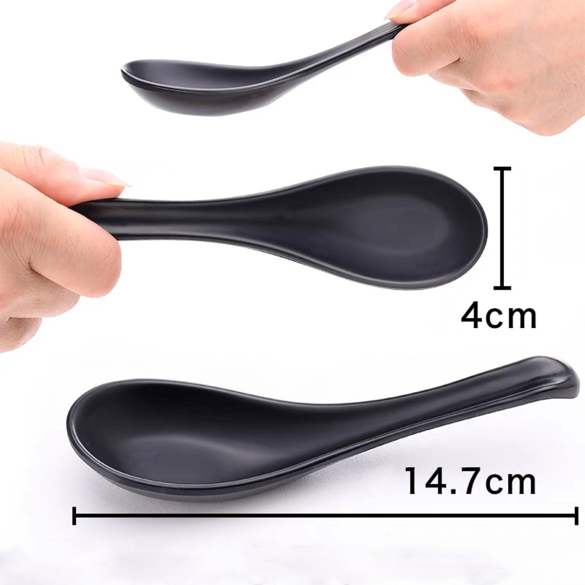Black Melamine Soup Spoon (8206B/HS012) - Chefcoca